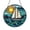 Acrylic 3.5 Inch, variant on Fantasy Ocean Sailboat Stained Glass Round Window Hanging, Nautical Sea Art Decor Panel Accent for Coastal Home, Decorative Marine Inspired Gift for Sailing Fans