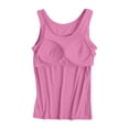 thumbnail image 6 of Built In Bra Tank Tops for Women Sleeveless Comfy Camisole Top Padded Trendy Summer Tops Workout Yoga Womens Tank Tops Hot Pink L, 6 of 7
