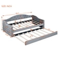 thumbnail image 3 of Twin Size Tufted Upholstered Daybed with Trundle, Velvet Sofa Bed with USB & Type-C Charging Ports, Wooden Bed Frame with Slats Support, No Box Spring Needed, Gray, 3 of 9