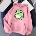 thumbnail image 2 of Women's Hoodie Oversize Cute Cartoon Letter Print Hooded With Pocket Trendy Fall Clothes 2025 Pink, 2 of 3