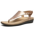 thumbnail image 2 of UTENAG Womens Arch Support Sandals Orthotic Adjustable Thong Flip Flops Golden 8.5, 2 of 5