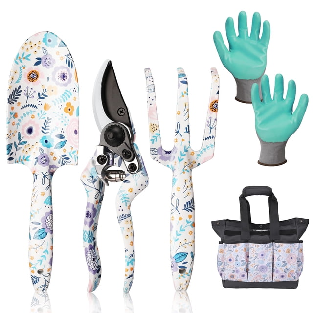 Juego de herramientas de jardín WORKPRO de aluminio resistente, 5 piezas con bolsa