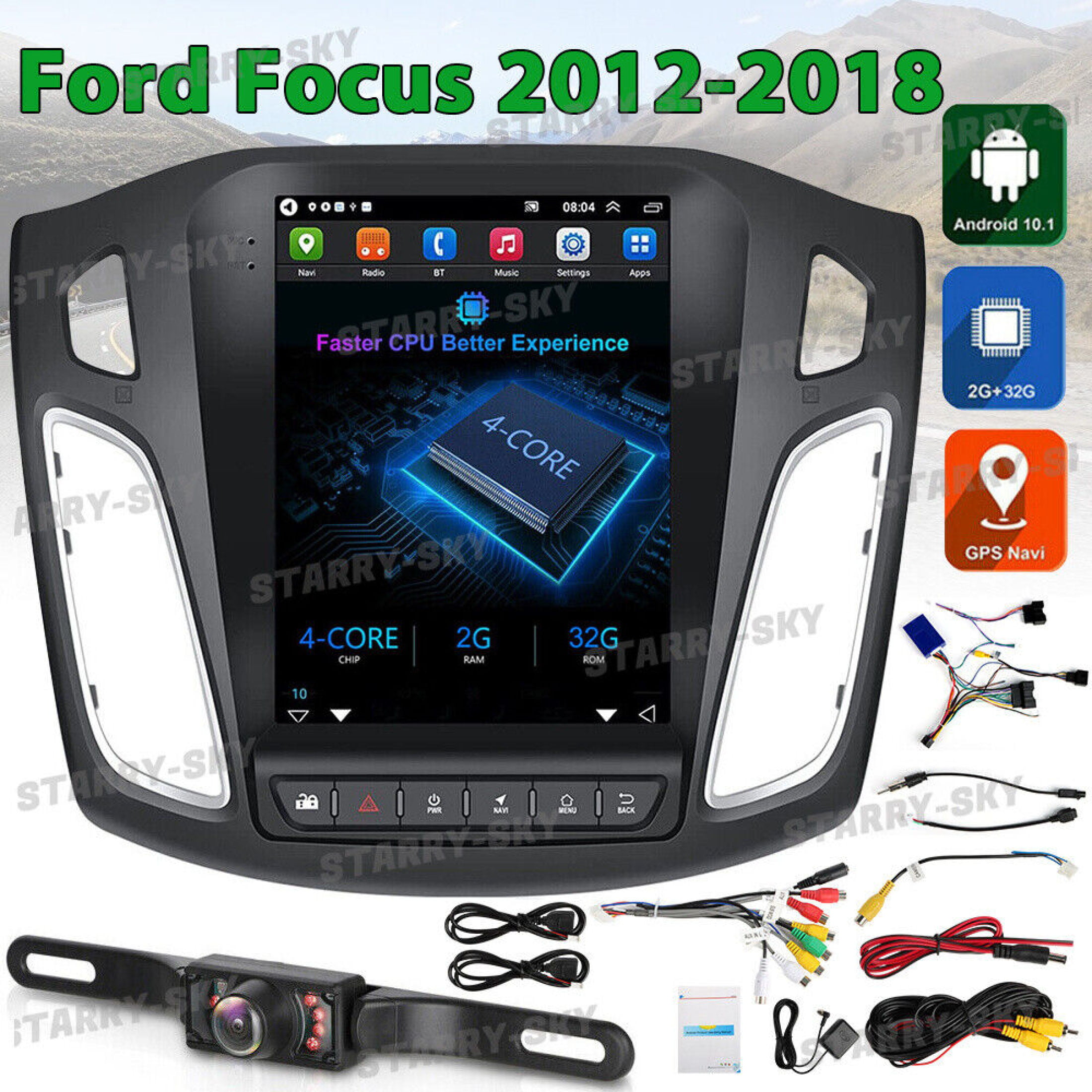 Zcargel For 2012-2018 Ford Focus GPS Navi Android 12 Car Stereo