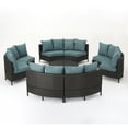 thumbnail image 2 of Noble House Newton Ensemble de Canapé Sectionnel en Osier Rond 8 Places Gris/bleu Sarcelle, 2 of 33