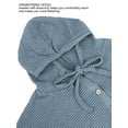 thumbnail image 6 of Luxtrada Loose Fitting Sports Knit Long Sleeved Button up Hooded Sweater Pullover (Black,L), 6 of 10