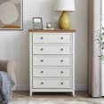 thumbnail image 2 of HSUNNS 5 Drawer Dresser for Bedroom, Chest of Drawers for Bedroom, Storage Cabinet Nightstand Dresser Organizer with Modern Design, Closet, Beige, 2 of 12
