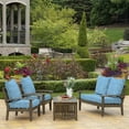 thumbnail image 4 of ARDEN Outdoor Foam Deep Seat Cushion Set, 24 in x 24 in, Weather-Proof, Rain-Proof, Fade Resistant Patio Cushion, Bottom and Back Cushion for Chair, Sofa, and Couch Amalfi Blue Tile, 4 of 8