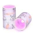 thumbnail image 2 of Flickering Flameless LED Candles set of 2 Battery Operated 18-Key Remotes Timer Halloween Fall Decor Hand Drawn Rabbit and Carrot D3''xH4''5'', 2 of 7