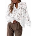 thumbnail image 2 of Blusa Informal Elegante de Encaje para Mujer, Camisa de Larga con Botones, Ropa de Moda para y Otoño L, 2 of 9