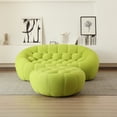 thumbnail image 5 of bokifol 79.53" Cloud Couch with Ottoman,Upholstered Couches with Deep Seat for Living Room Bedroom,No Assembly Required(Fluorescent Green), 5 of 8