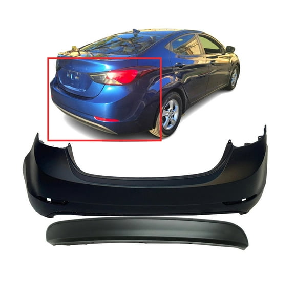 DCP Rear Bumper Cover Kit for 2014-2016 Hyundai Elantra Korea HY1100202 HY1195103