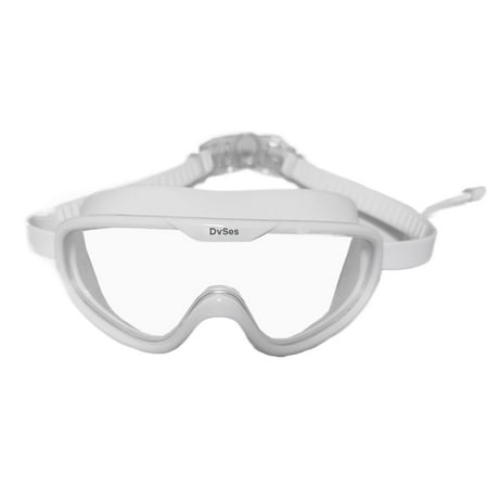 DvSes Swimming goggles, Adult UV Protection Anti Fog Swimming Goggles,White