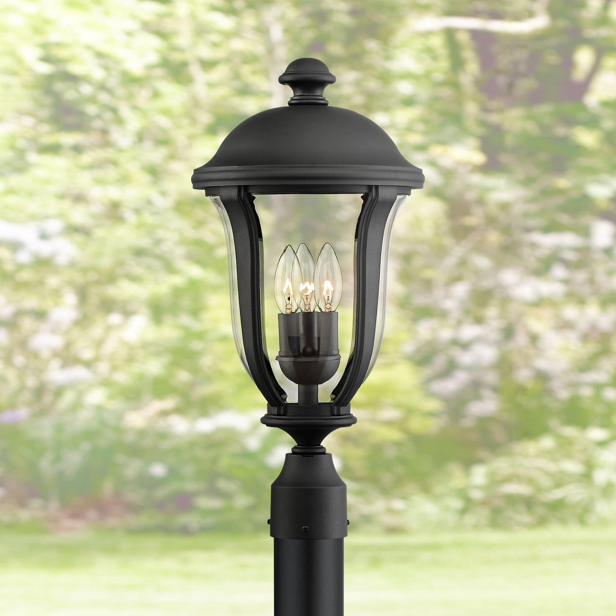 John Timberland Traditional Outdoor Light Post Fixture Black 20 Clear Gl For Exterior Garden Yard Patio