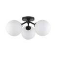 thumbnail image 6 of Monteaux Lighting 17.63 in. 3-Light Black Flush Mount Ceiling Light with Opal Glass Globe Shades, 6 of 10