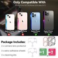 thumbnail image 5 of 2 Pack Bling Bling Crystal Diamonds Protecteur d'Objectif pour iPhone 13 Pro / iPhone 13 Pro Max, Alliage de Métal Résistant aux Rayures Résistant à l'Abrasion Protection de l'Objectif de la Caméra (Noir + Or Rose), 5 of 5