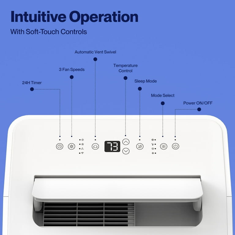 DELLA 14,000 BTU Portable Air Conditioner with heat pump, Work with Alexa, Geo Fencing, WiFi Cools Up To 650 Sq.Ft, Electric Auto Swing,3 Speeds Fan, DELLA 14,000 BTU Portable Air Conditioner with heat pump, Work with Alexa, Geo Fencing, WiFi Cools Up To 650 Sq.Ft, Electric Auto Swing,3 Speeds Fan,