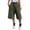 AQ17_Army Green, variant on Womens Wide Leg Sweat Bermuda Shorts Drawstring Elastic Waist Hem Casual Lounge Shorts with Pockets Coffee L