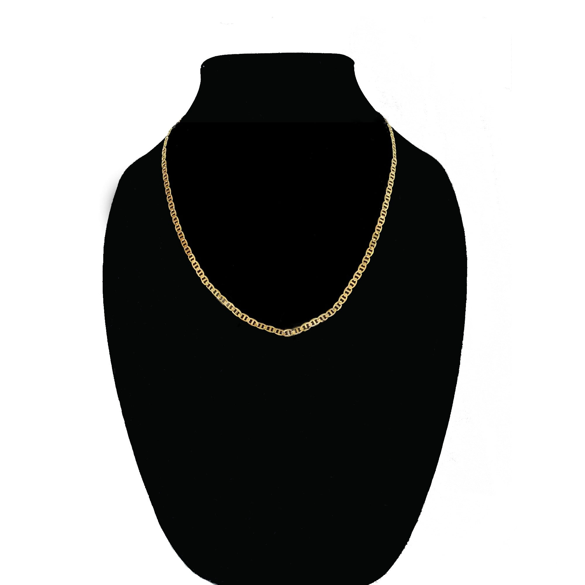 14k Bonded Gold Necklace with Tiny Bling Cross Pendent, Best Christmas Unisex Gift for Women, Men Mother, Father, Girlfriend, Boyfriend, Her, Him, Mariner Chain with Charm by Artisan Jeweler