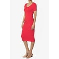 thumbnail image 3 of TheMogan Robe Midi Moulante en Jersey de Coton Extensible à Manches Courtes pour Femmes, 3 of 6