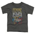 thumbnail image 2 of Wonder Woman Femme Power Kids T Shirt (3) for Toddler Boys and Girls, Charcoal, 2 of 4