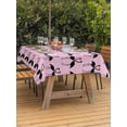 thumbnail image 3 of Outdoor Tablecloth with Umbrella Hole for Patio/Picnic/Party/Camping, Black Pink Flamingos Waterproof Table Cloth Rectangle Table Cover Washable, Modern Art Silhouettes (60"x 102"), 3 of 9