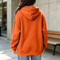 thumbnail image 4 of Resicozy Womens Zip Up Hoodies 2026 Long Sleeve Fall Winter Oversized Sweatshirts Zipper Oversized Cute Jackets with Pockets Saffron 2XL, 4 of 4
