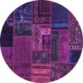 thumbnail image 1 of Ahgly Company Machine Washable Indoor Round Oriental Purple Modern Area Rugs, 8' Round, 1 of 4