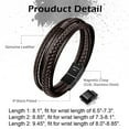 thumbnail image 5 of Mens Bracelet, Adjustable Mens Leather Bracelet with Stainless Steel Magnetic Clasp, Multi-Layer Braided Genuine Leather Bracelet for Men and Women, 5 of 6