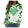 thumbnail image 2 of St.Patricks Day Sweatshirts for Women Long Sleeve Crewneck Pullover Funny Green Graphic Printed Casual Loose Fit Tops (XL, Green), 2 of 5