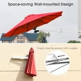 thumbnail image 6 of Costway 8ft Wall-Mounted Umbrella Telescopic Folding Tilt Sun Shade Burgundy, 6 of 11