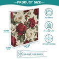 thumbnail image 5 of Red and White Roses 3 Ring Hardcover Binders 1.5in Round Rings for Letter-Size Folder Paper Organizer Pockets for Office Student Recipe, 5 of 9
