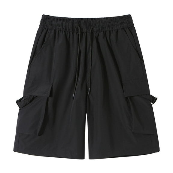 WREESH Men's Casual Shorts Summer Casual and Comfortable Drawstring Pocket Elastic Waist Shorts Athletic Shorts Black