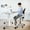 White, variant on Rolling Saddle Stool with Back Support, Height Adjustable Salon Chair for Hair Stylist, Ergonomic Wheels Chair for Clinic and Tattoo Shop(White)