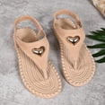 thumbnail image 5 of Womens Toe Ring Flat Sandals Comfortable Flip Flops T Strap Footbed Sandals Ankle Strap Summer Beach Shoes, 5 of 8