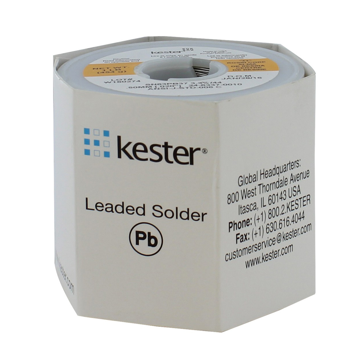 Kester Solder 44 Rosin Core Solder 63/37 .020 1lb spool