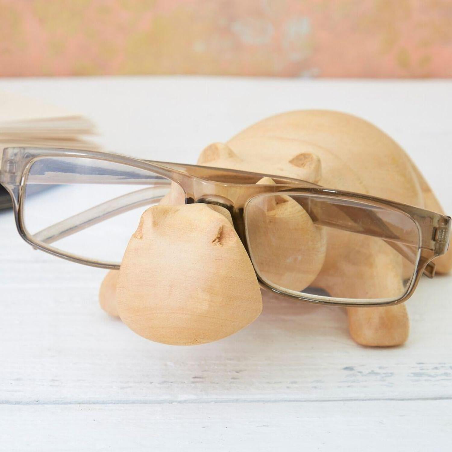 Accessoires Zonnebrillen & Eyewear Brillenstandaarden Kenya Hand Carved Natural Jacaranda Wood Hippo Eye Glasses Holder 