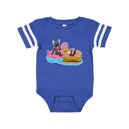 

Inktastic Pool Floaties with Cute French Bulldogs Gift Baby Boy or Baby Girl Bodysuit