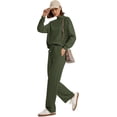 thumbnail image 3 of EASYBRA Womens Two Piece Mock Neck Matching Set Lightweight Loungewear Wide Leg Travel Outfit Fall Fashion 2026 S 2XL, 3 of 6