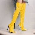 thumbnail image 4 of Over the Knee Boots for Women with Heel Suede Thigh High Boots Stretch S`exy Pointed Toe Stiletto Long Boot Shoes, 4 of 6