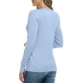 thumbnail image 7 of MLANM Women's Long Sleeve Button Down Crew Neck Classic Sweater Knit Cardigan, L Light Blue, 7 of 7