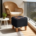 thumbnail image 4 of SCRAWLGOD Skeleton Print Black Footstool Slipcover, Washable Ottoman Sofa Decoration Stretch Square Furniture Protection for Footrest Sofa, 4 of 7