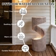thumbnail image 4 of Kaluomm 32" Modern Spiral Column Outdoor Water Fountain with LED Light, Freestanding Resin Waterfall for Patio Garden Decor, Beige, 4 of 9
