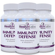 Health Labs Nutra Immunity Defense Supplement with Elderberry, Vitamin C, Echinacea, Zinc & Acidophilus - Once Daily Multi-System Immune Defense - Promotes Overall Health - 60 Capsules - Pack of 3
