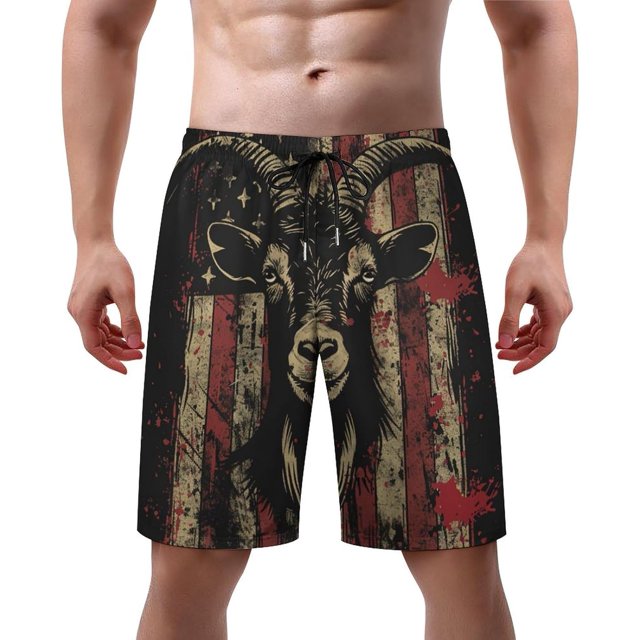 NICKSUN Men's Swim Trunks, Cute Print Quick Dry Summer Board Beach Shorts with Mesh Lining and Pockets
