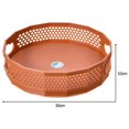 thumbnail image 2 of kurtrusly 1/2/3/5 Anti-Skid Turntable Spice Rack Bathroom Storage Tray Organizer Container Orange L 1 Pc, 2 of 6