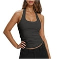 thumbnail image 1 of Plebaso Womens Backless Tank Tops Square Neck Slim Sleeveless Shirts Summer Solid Color Going out Tops, 1 of 7