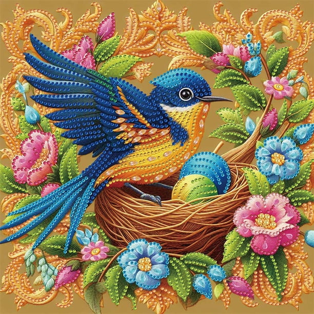 5D DIY Taladro Parcial Con Forma Especial Pájaros 30x30cm