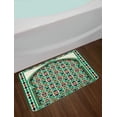 thumbnail image 2 of Moroccan Bath Mat, Middle Eastern Style Moroccan Arch with Medieval Floral Details Retro Mosque, Non-Slip Plush Mat Bathroom Kitchen Laundry Room Decor, 29.5 X 17.5 Inches, Green Brown, Ambesonne, 2 of 2