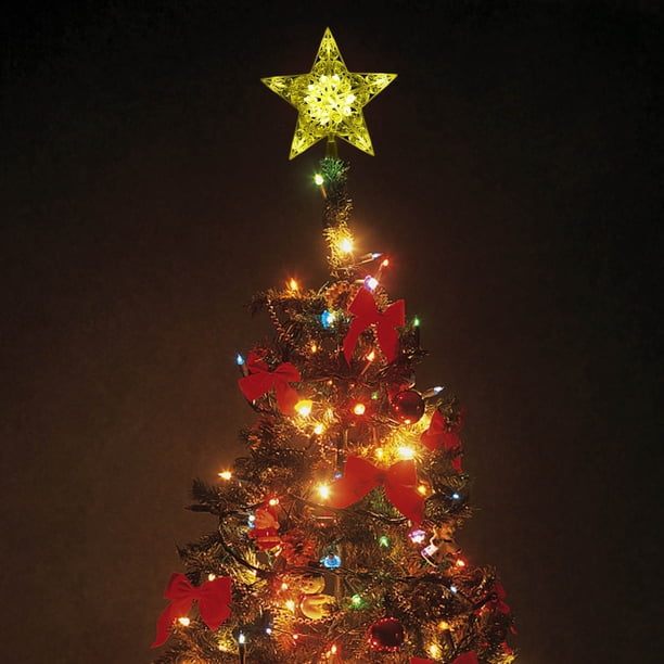 Luz de estrella, estrella LED para árbol, cadena de luces de colores, cuentas de agua, decoración festiva para árbol de Navidad, para el hogar, estrella de 5 puntas, impermeable, diseño