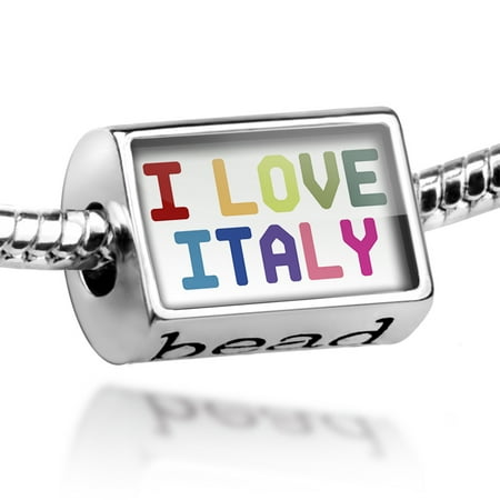- Bead I Love Italy ,Colorful Charm Fits All European Bracelets